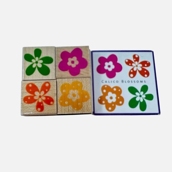 Hero Arts Calico Blossom Woodblock Rubber Stamps LL023 Set Crafting Scrapbooking - Picture 1 of 6